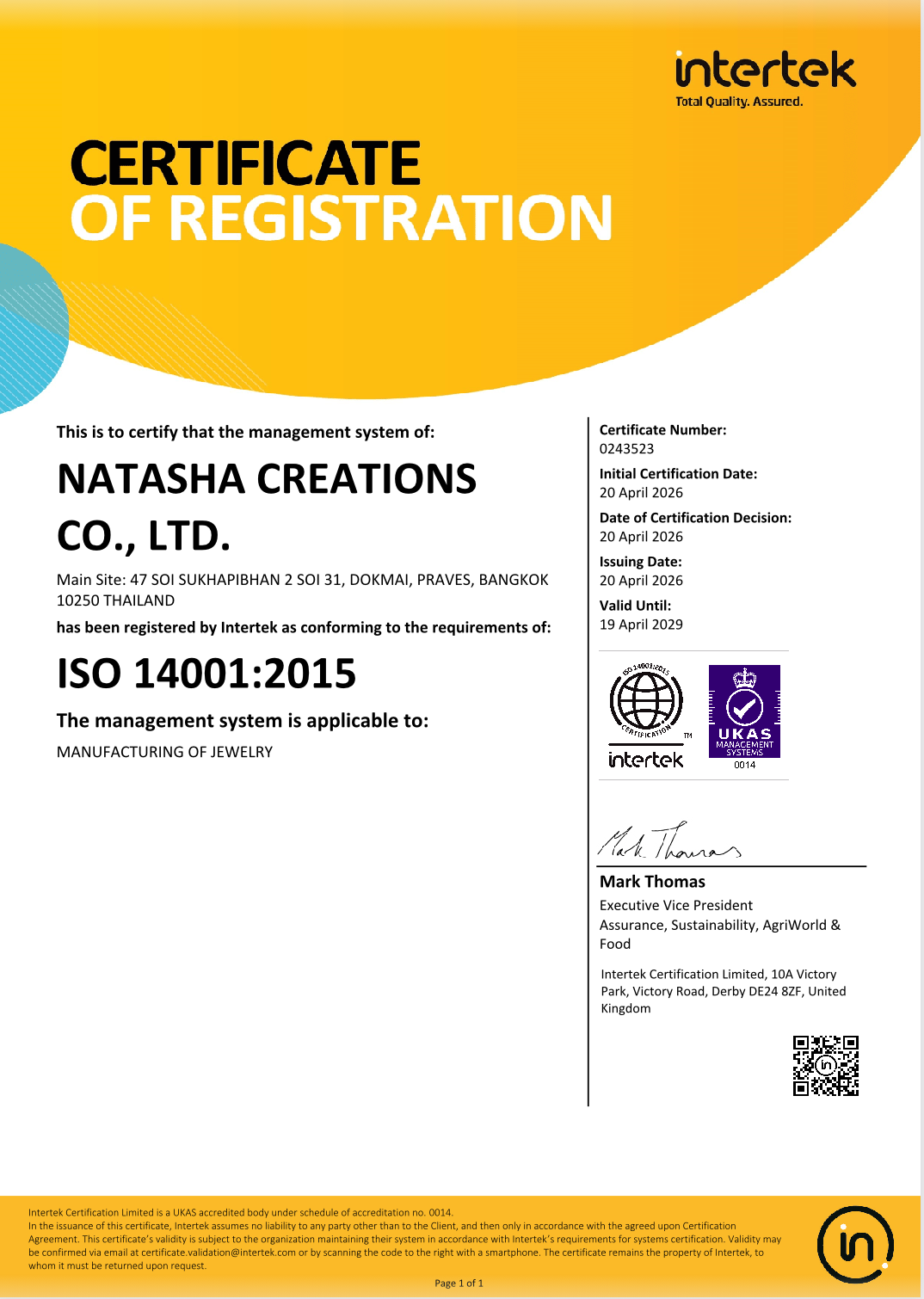 ISO 14001:2015 Quality Management