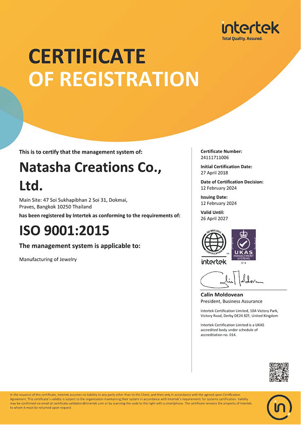 ISO 9001:2015 Quality Management